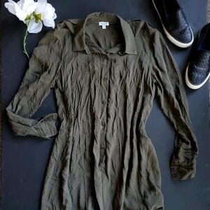 Anthropologie Army Green Button Down